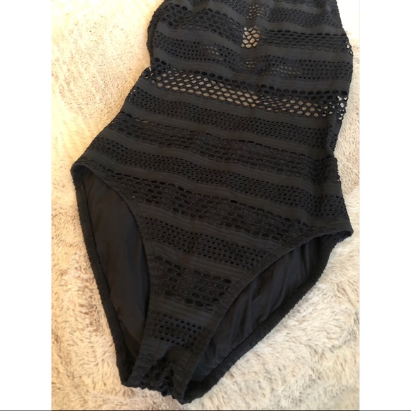 Black Mesh One Piece - Picture 4 of 7